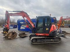 Kubota KX 080-4 / Engcon, 6 työlaitetta, Rasvari